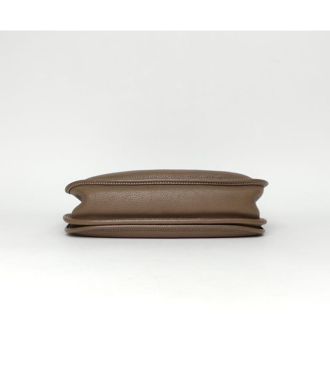 HERMES Коричневая кожаная сумка через плечо, фото 6