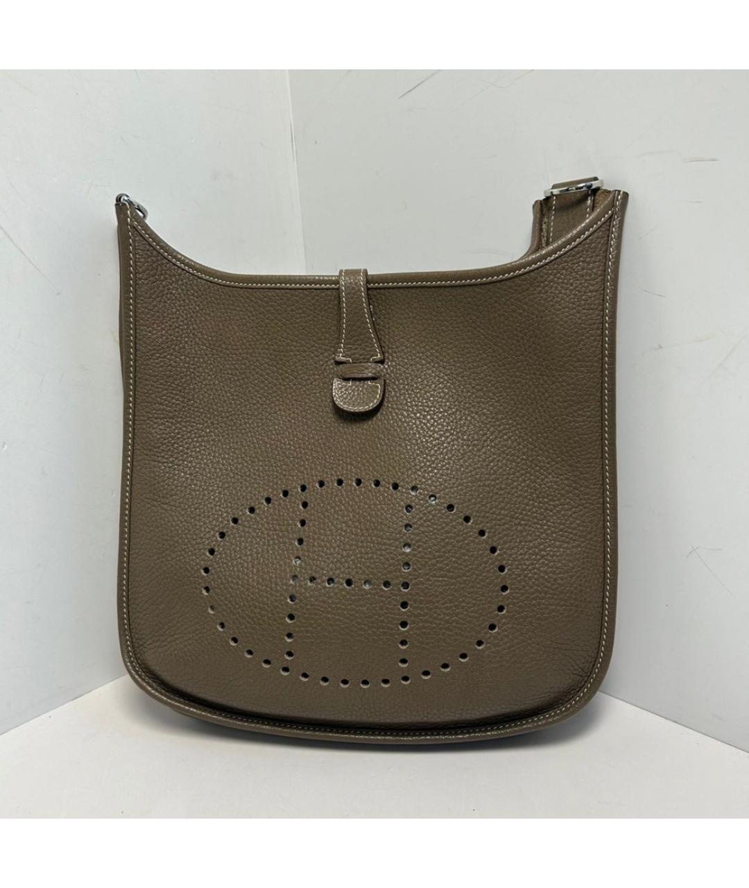 HERMES Коричневая кожаная сумка через плечо, фото 8