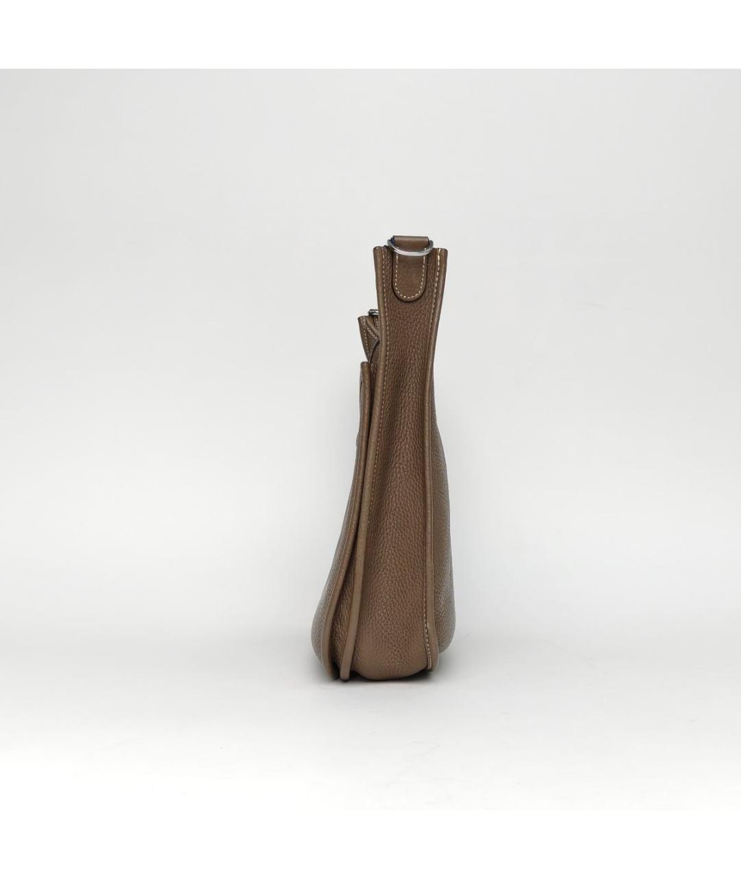 HERMES Коричневая кожаная сумка через плечо, фото 5