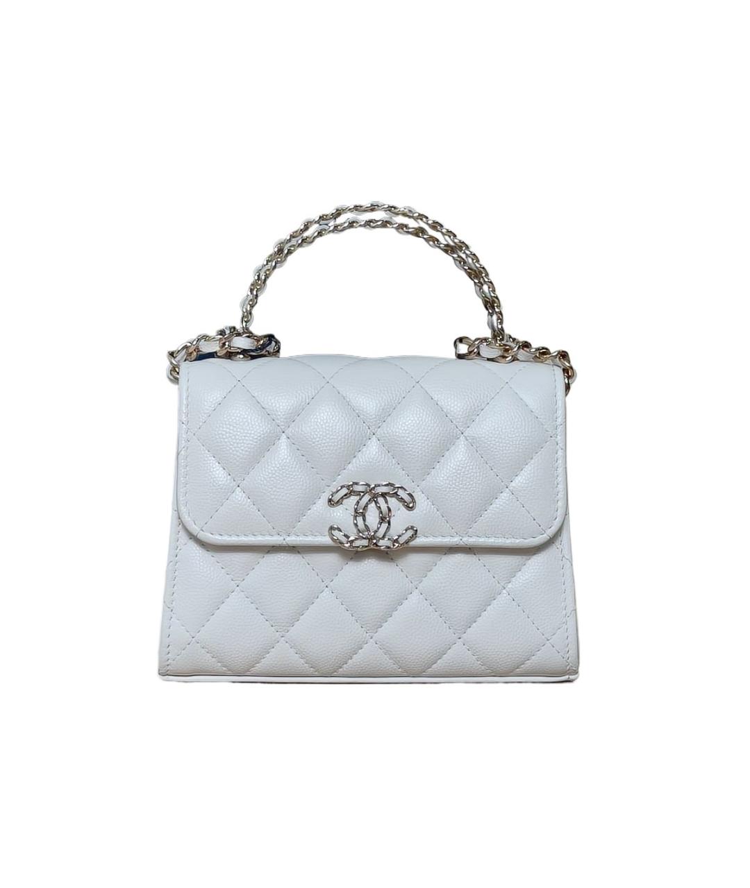 CHANEL Белая кожаная сумка через плечо, фото 1