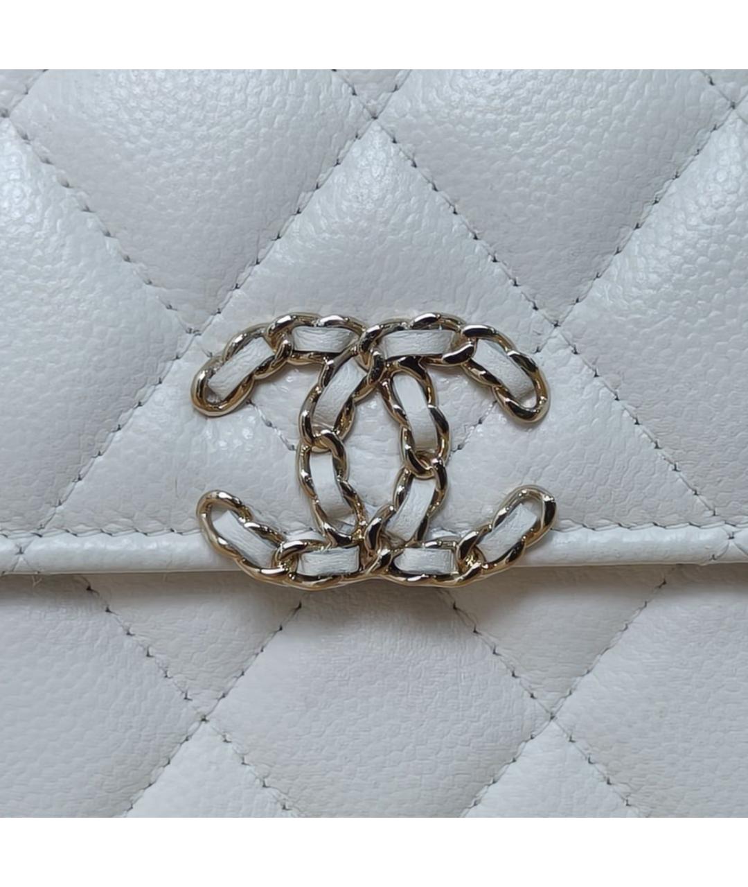 CHANEL Белая кожаная сумка через плечо, фото 2