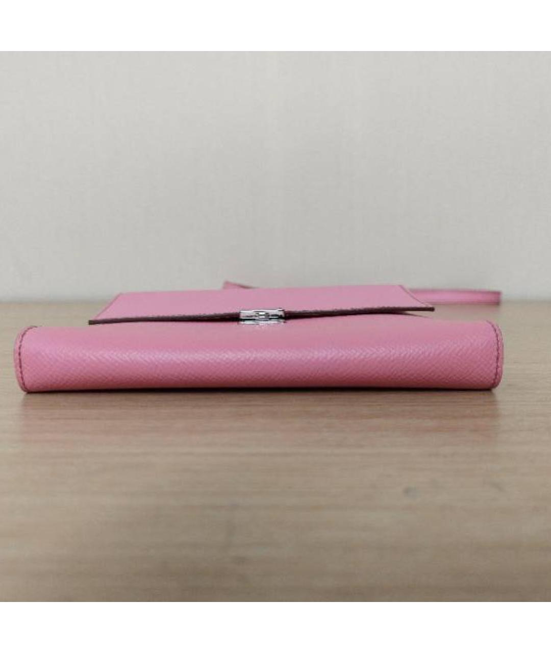 HERMES Розовая кожаная сумка через плечо, фото 5