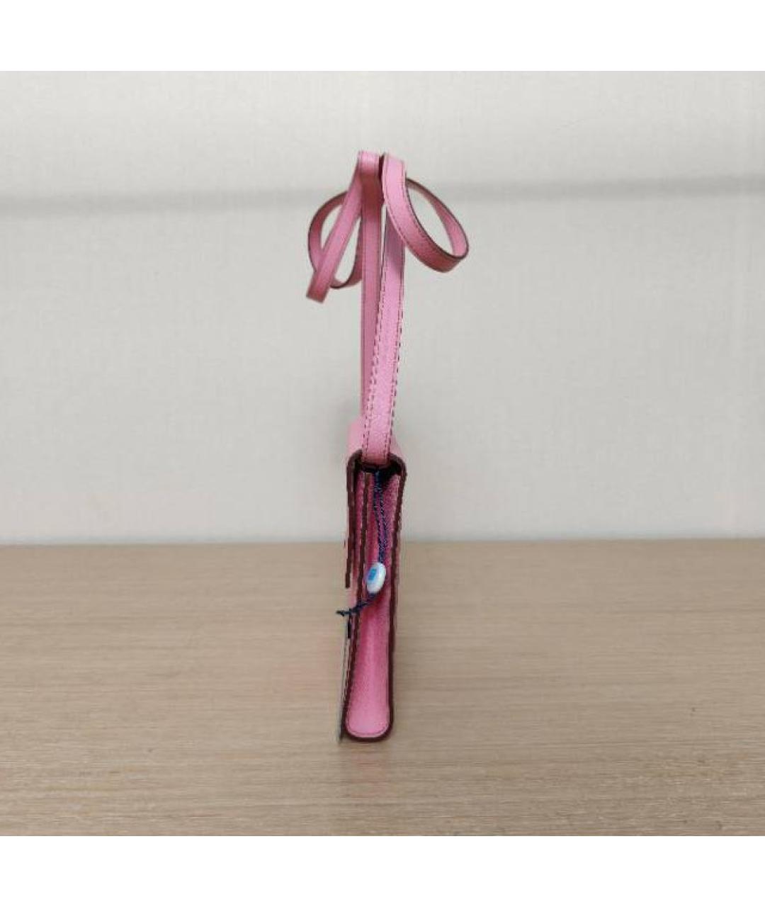 HERMES Розовая кожаная сумка через плечо, фото 7