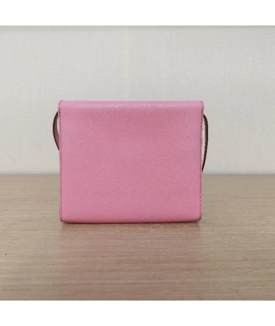 HERMES Розовая кожаная сумка через плечо, фото 4