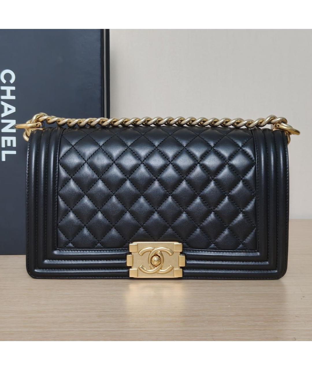 CHANEL Черная кожаная сумка через плечо, фото 8