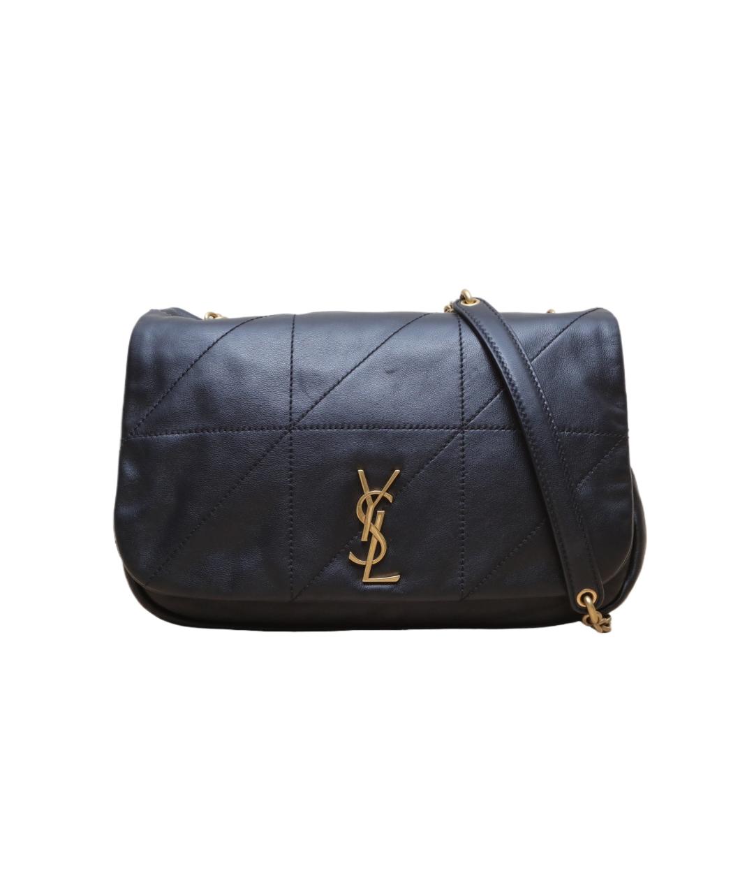 SAINT LAURENT Черная кожаная сумка через плечо, фото 1