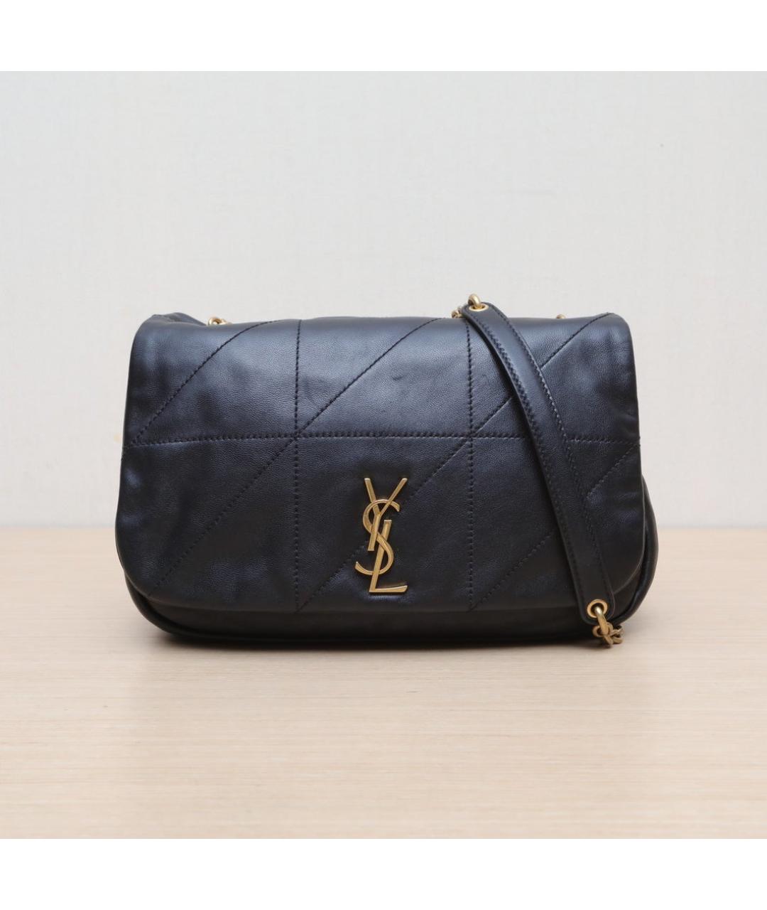 SAINT LAURENT Черная кожаная сумка через плечо, фото 3