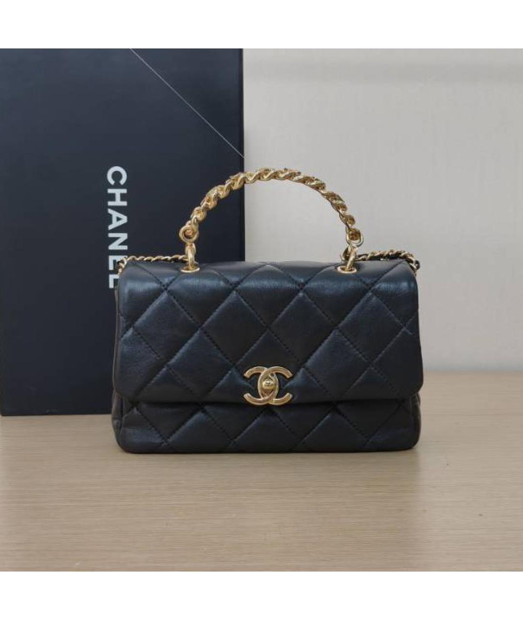 CHANEL Черная кожаная сумка через плечо, фото 3