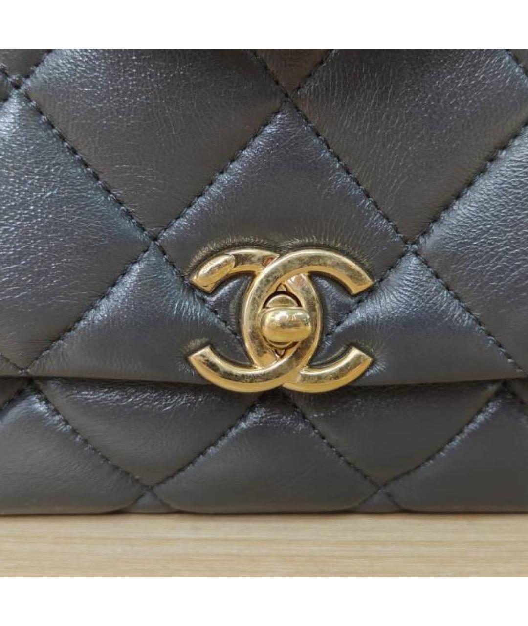 CHANEL Черная кожаная сумка через плечо, фото 5