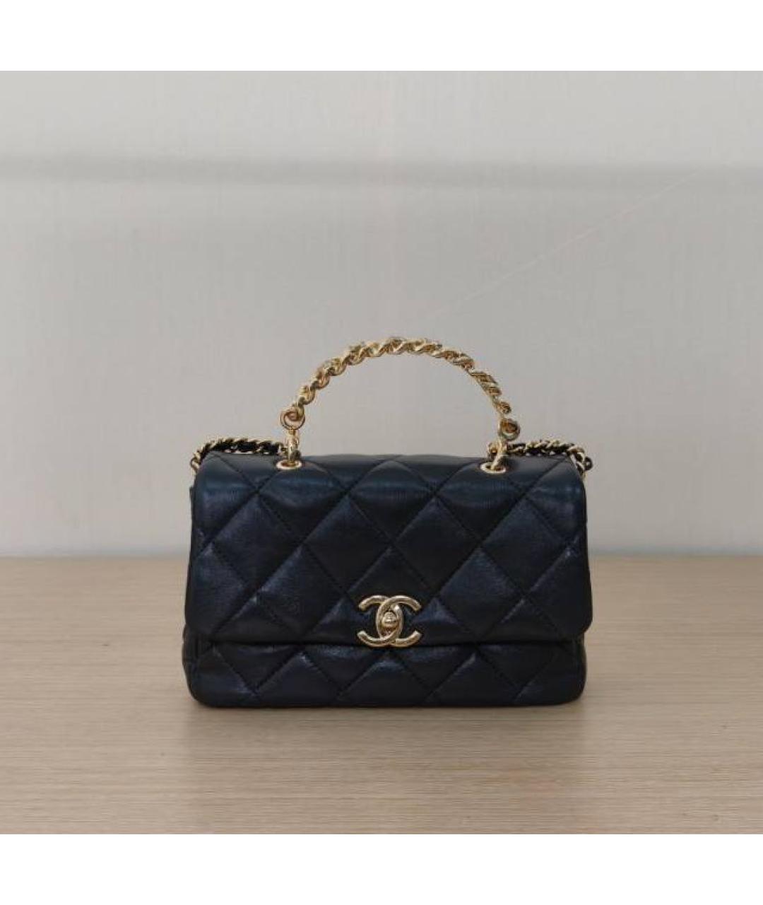 CHANEL Черная кожаная сумка через плечо, фото 2