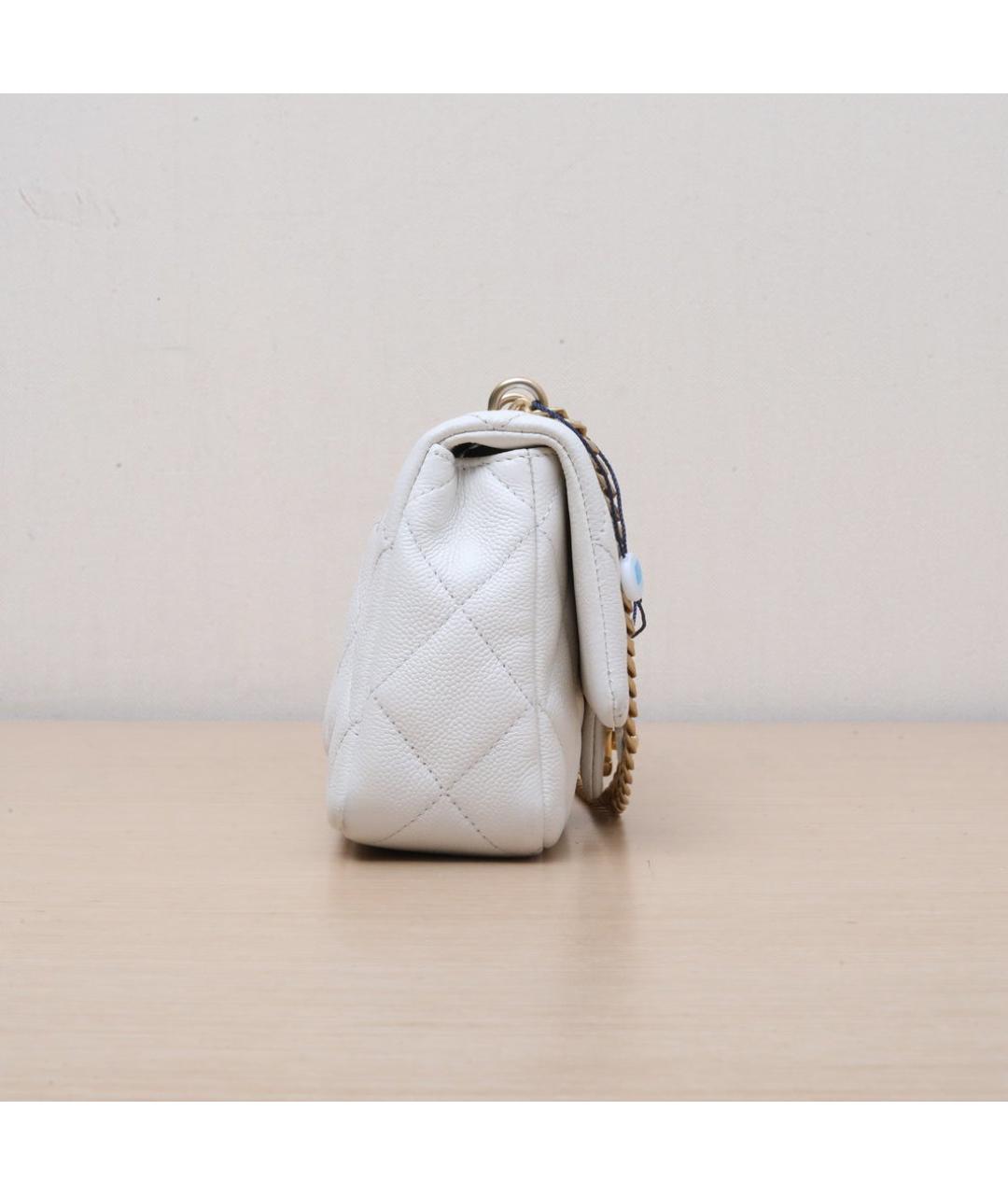 CHANEL Белая кожаная сумка через плечо, фото 5
