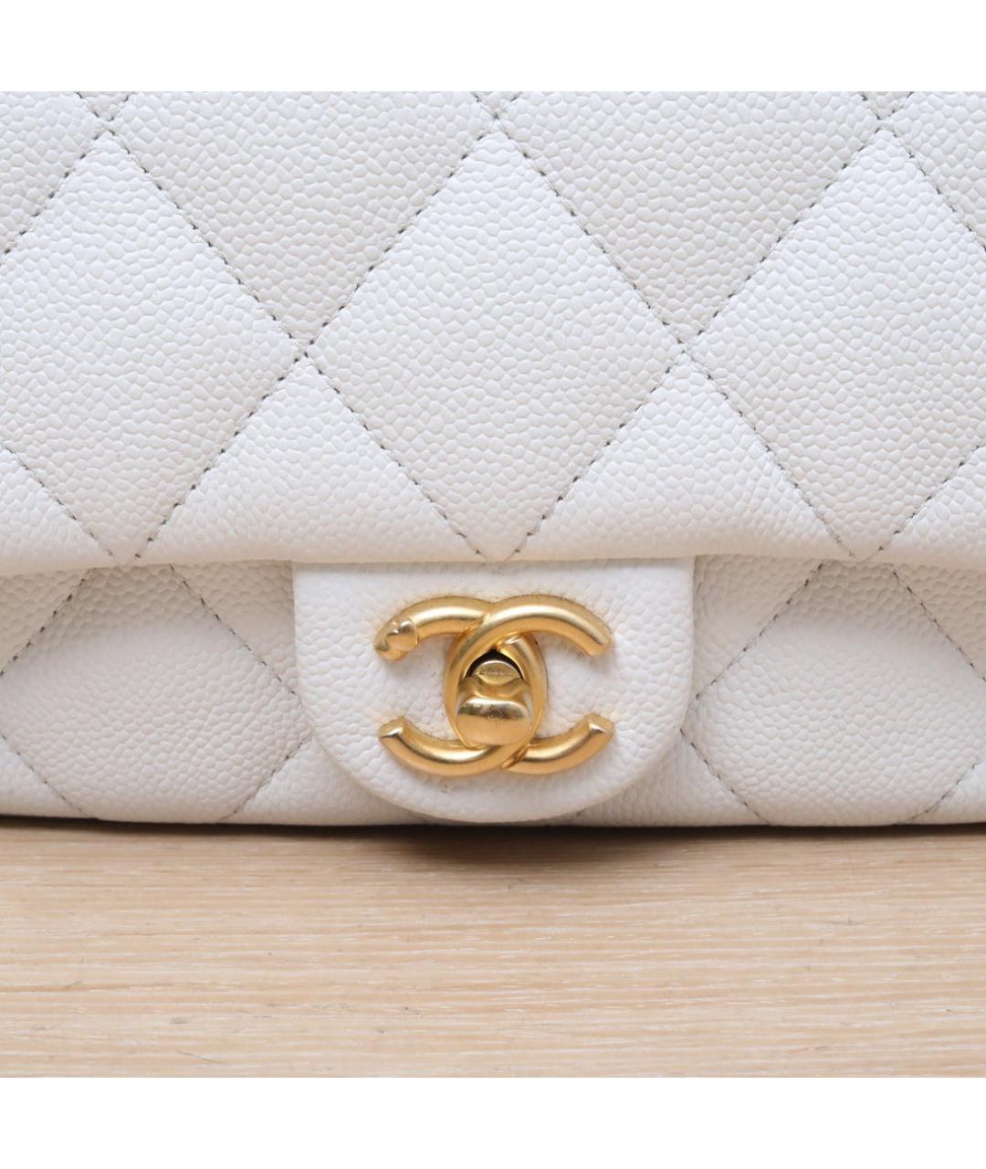 CHANEL Белая кожаная сумка через плечо, фото 7