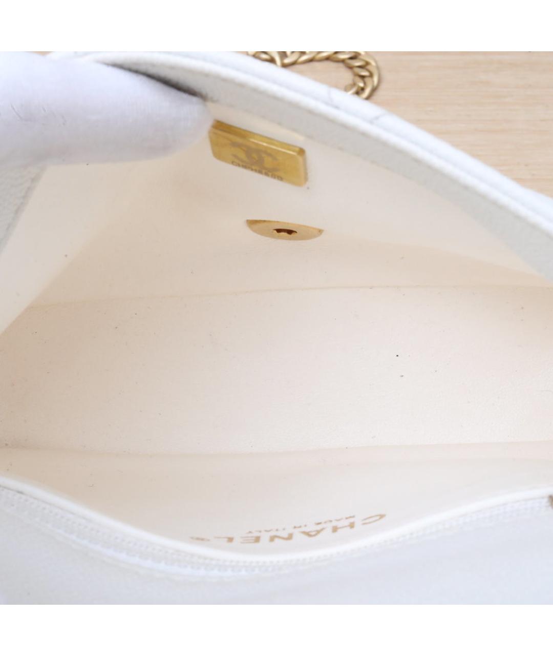 CHANEL Белая кожаная сумка через плечо, фото 9