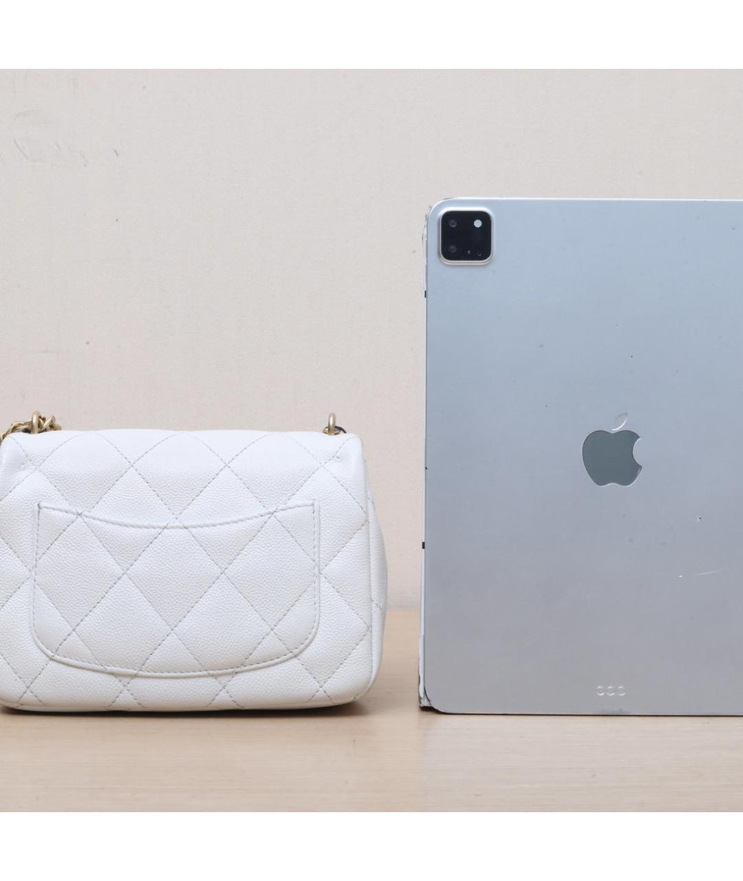 CHANEL Белая кожаная сумка через плечо, фото 6