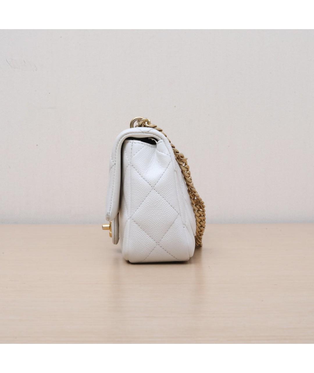 CHANEL Белая кожаная сумка через плечо, фото 4
