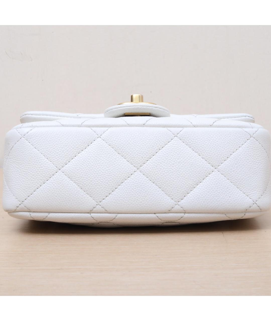 CHANEL Белая кожаная сумка через плечо, фото 8