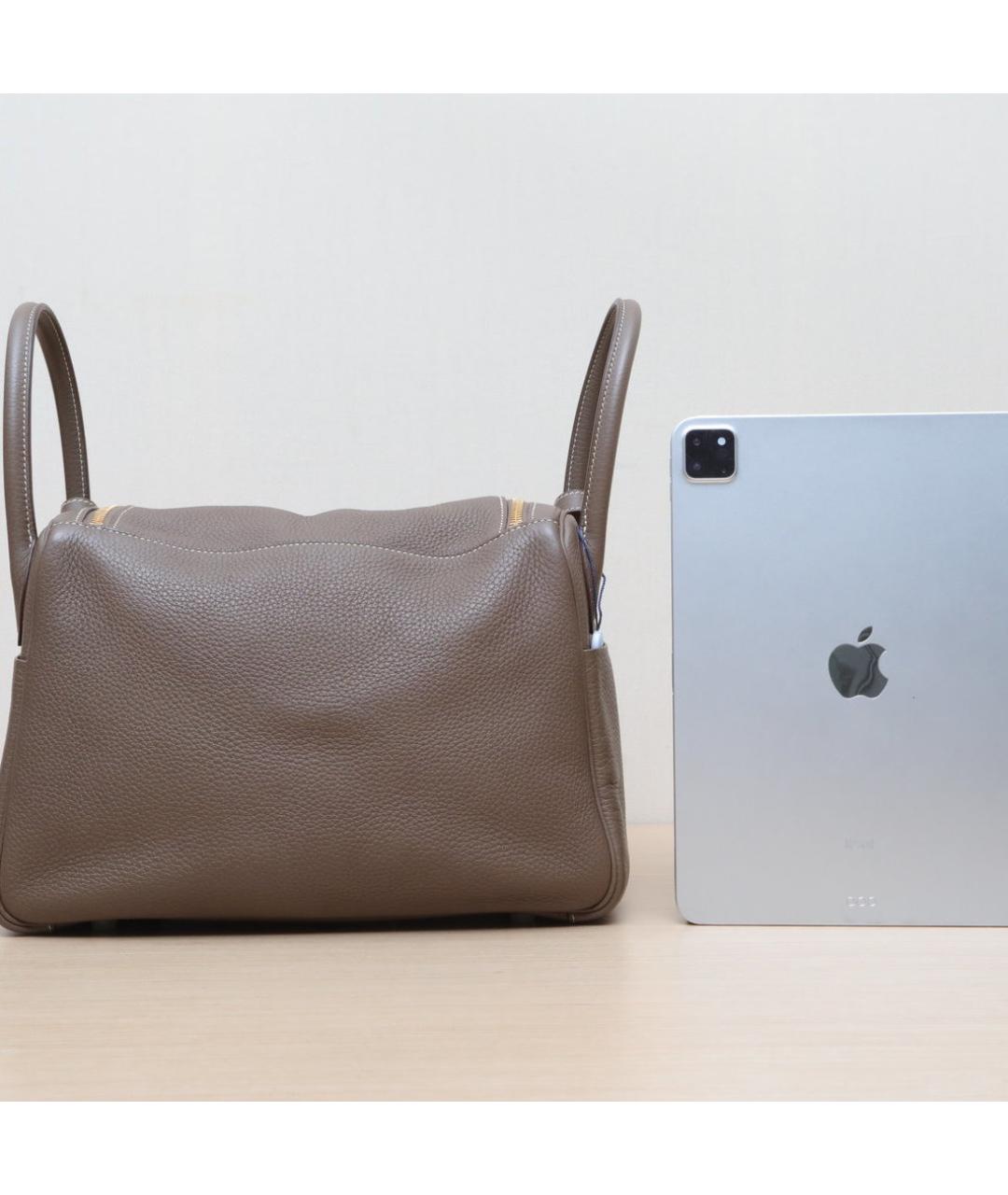 HERMES Коричневая кожаная сумка через плечо, фото 6