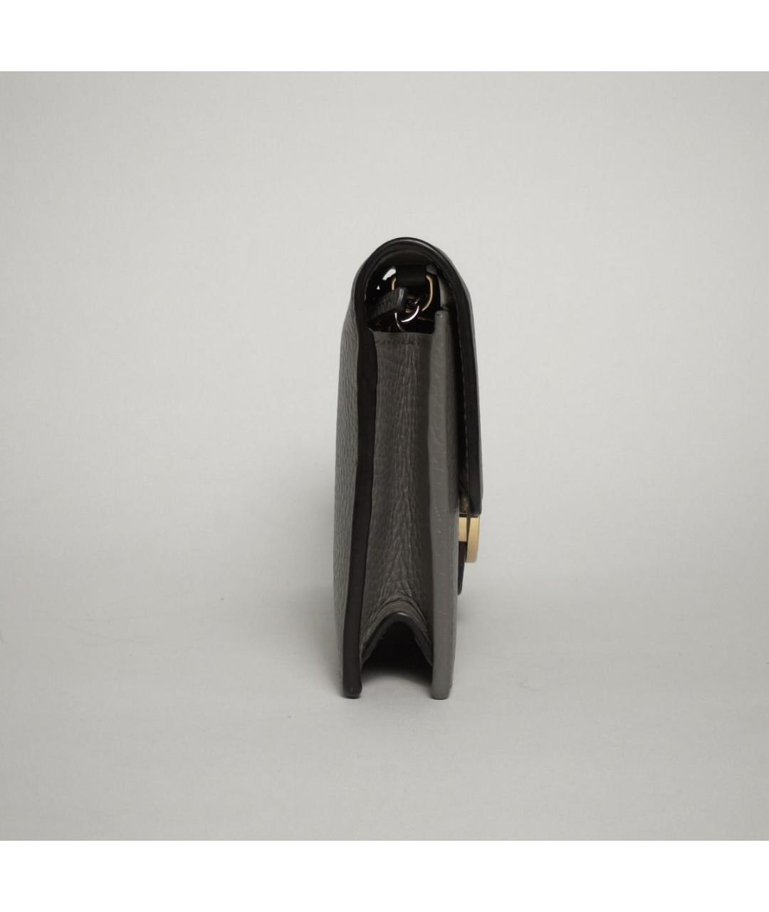 GUCCI Серая кожаная сумка через плечо, фото 5