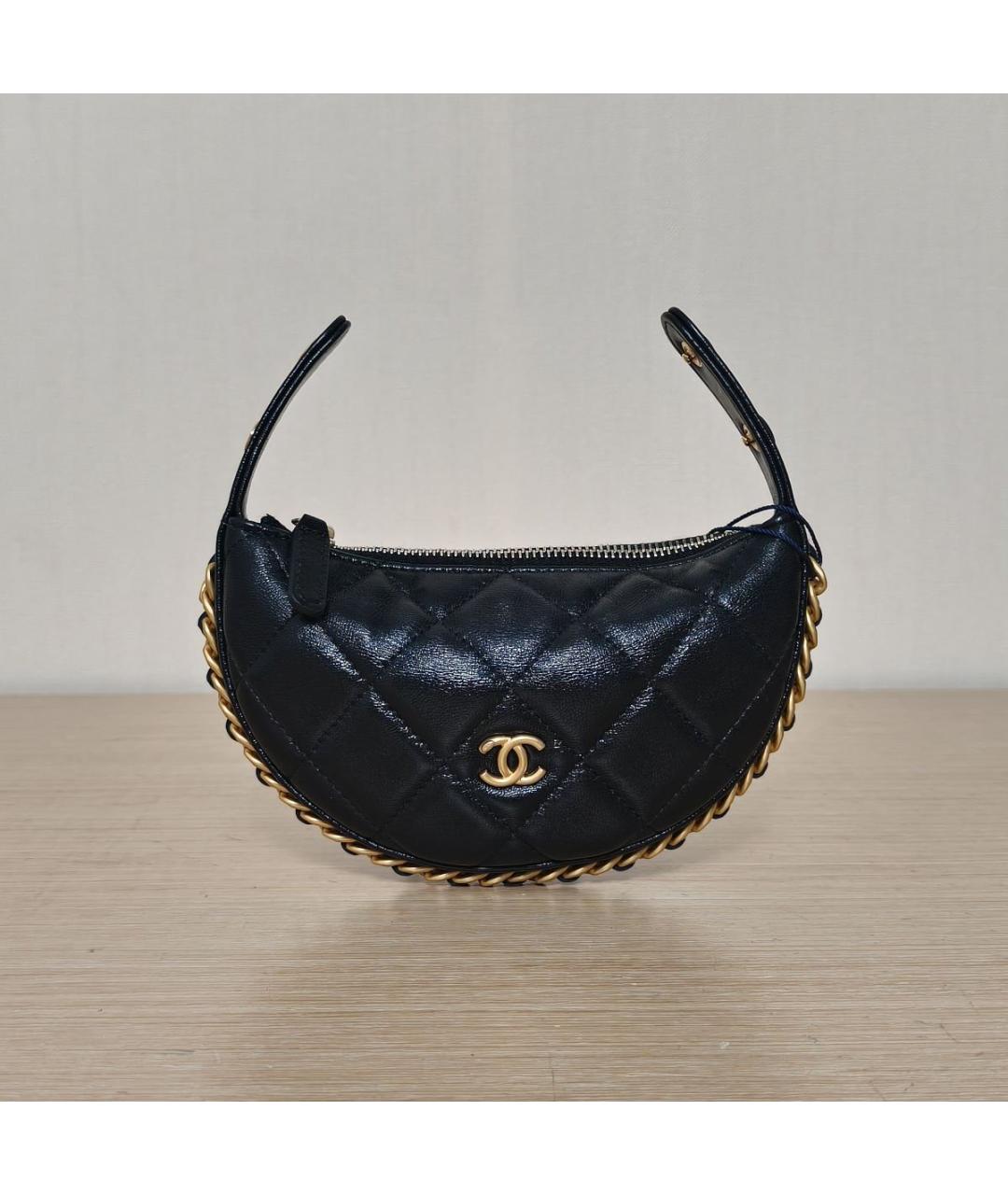 CHANEL Черная кожаная сумка через плечо, фото 2
