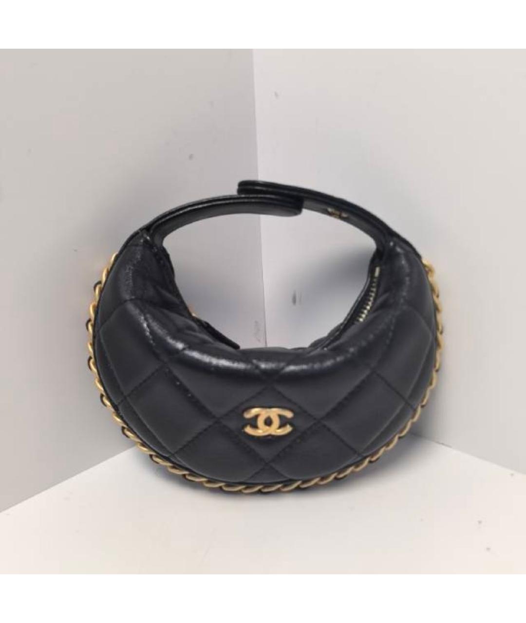 CHANEL Черная кожаная сумка через плечо, фото 9