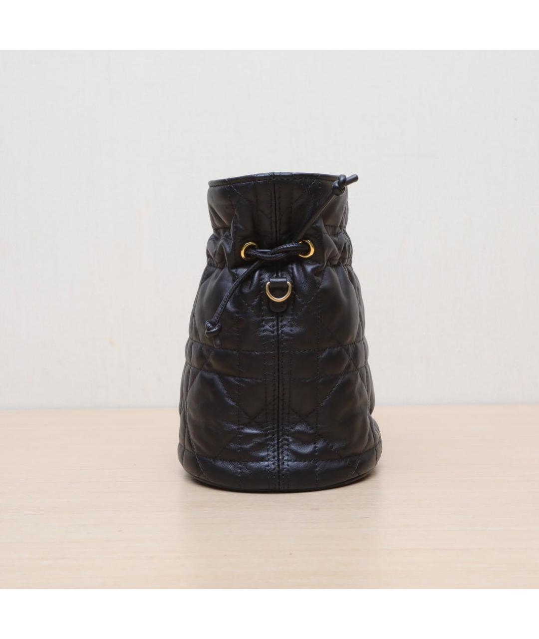 CHRISTIAN DIOR Черная кожаная сумка через плечо, фото 3