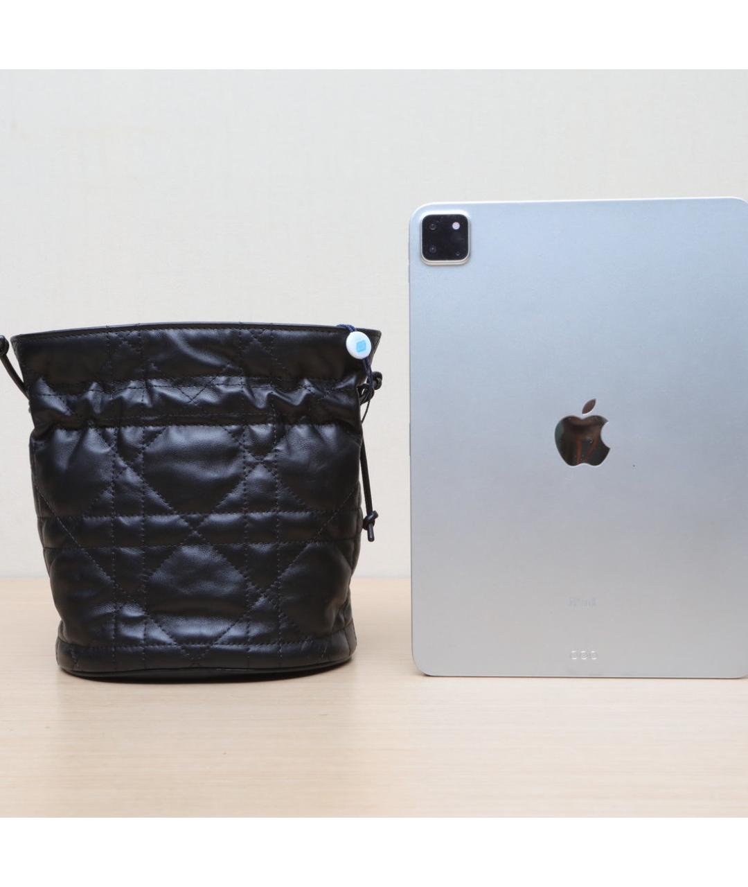 CHRISTIAN DIOR Черная кожаная сумка через плечо, фото 5