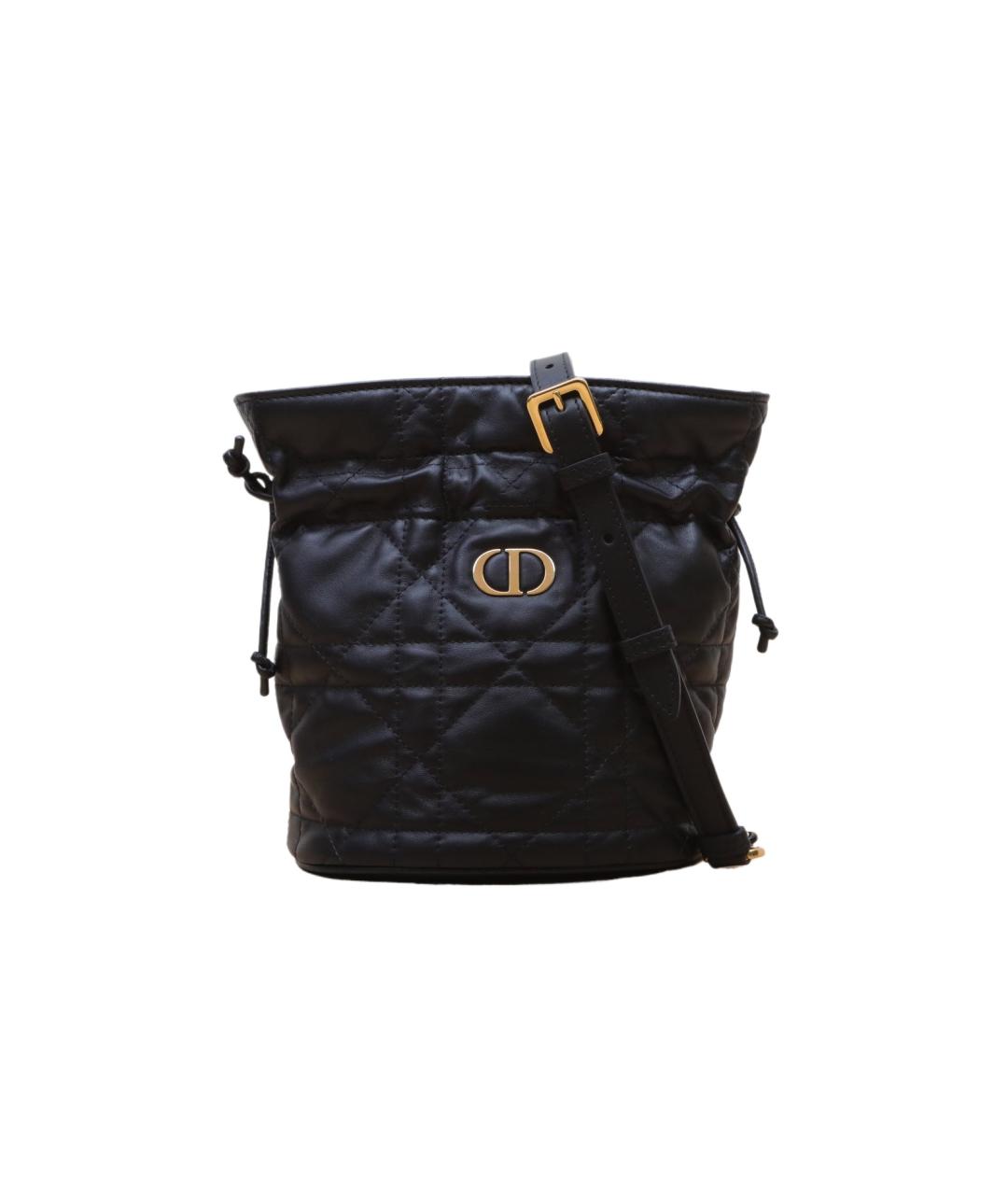 CHRISTIAN DIOR Черная кожаная сумка через плечо, фото 1