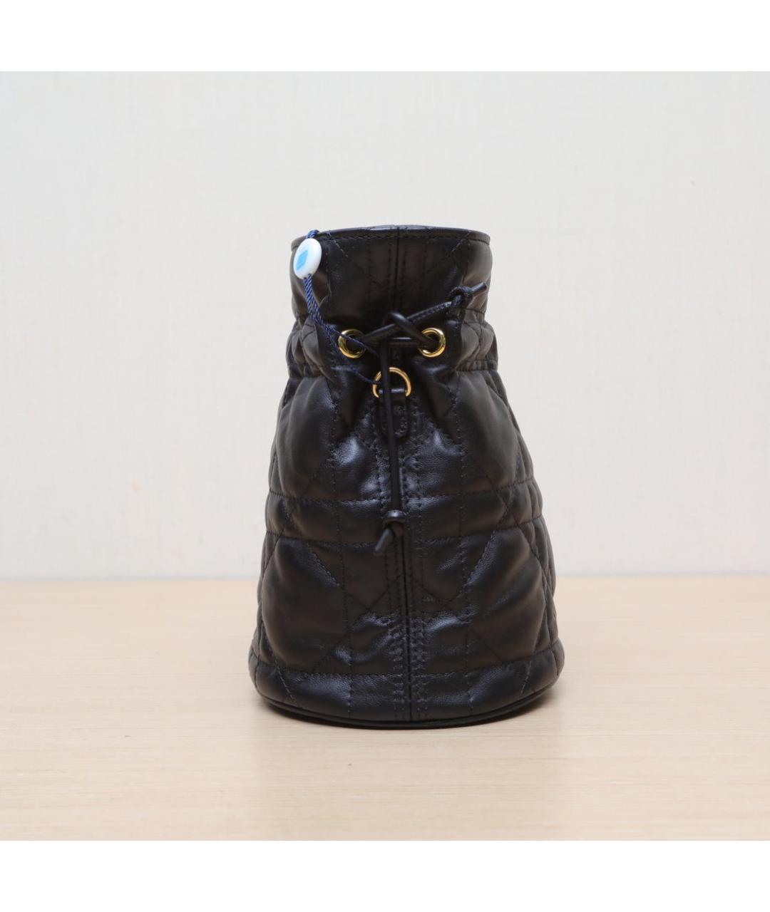 CHRISTIAN DIOR Черная кожаная сумка через плечо, фото 4