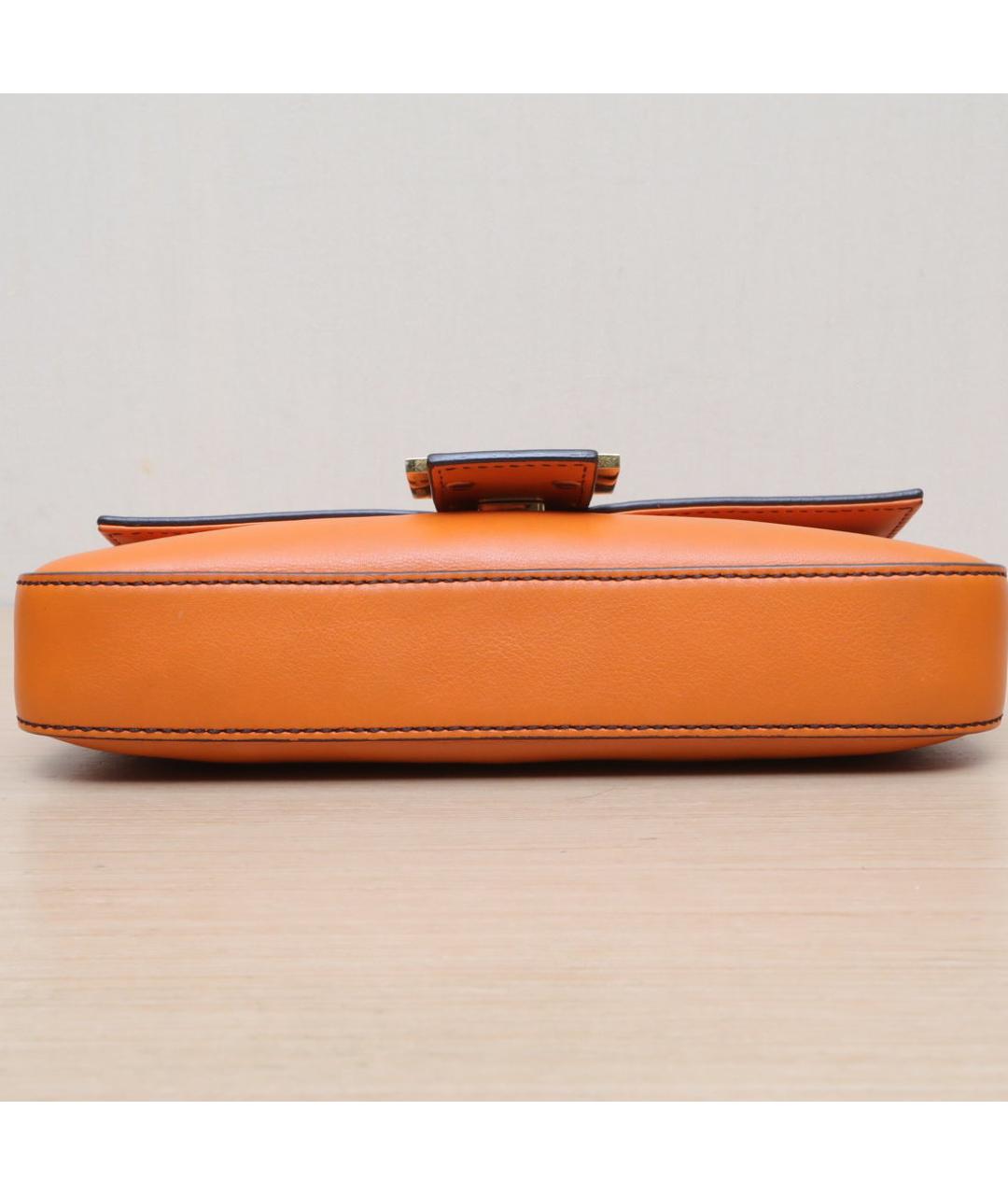 FENDI Оранжевая кожаная сумка через плечо, фото 8