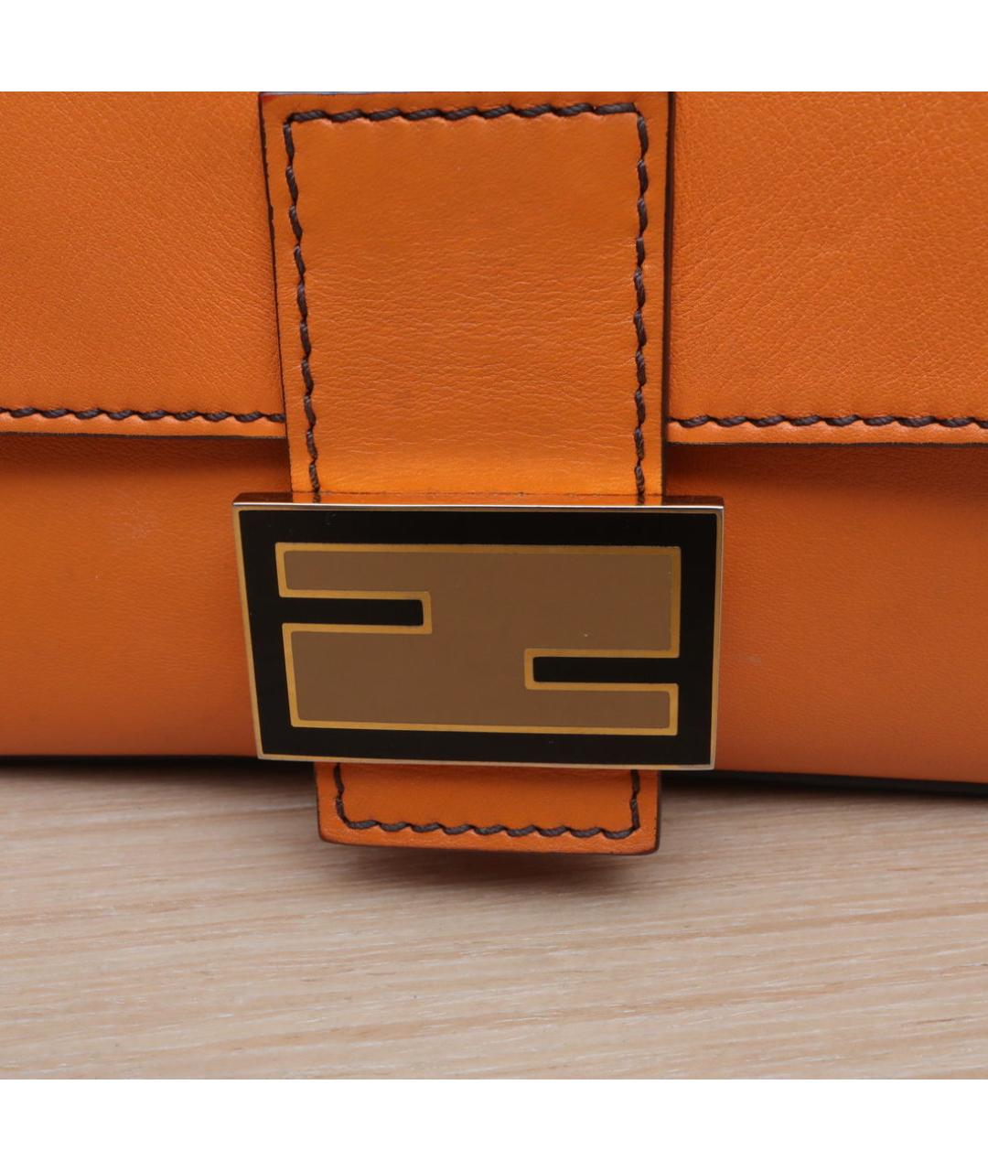 FENDI Оранжевая кожаная сумка через плечо, фото 7