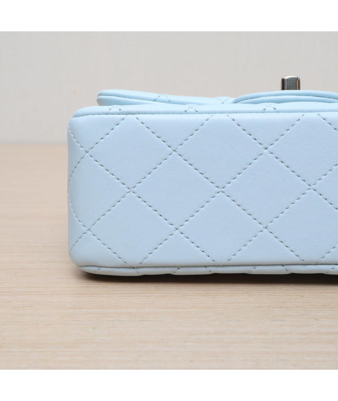 CHANEL Голубая кожаная сумка через плечо, фото 9