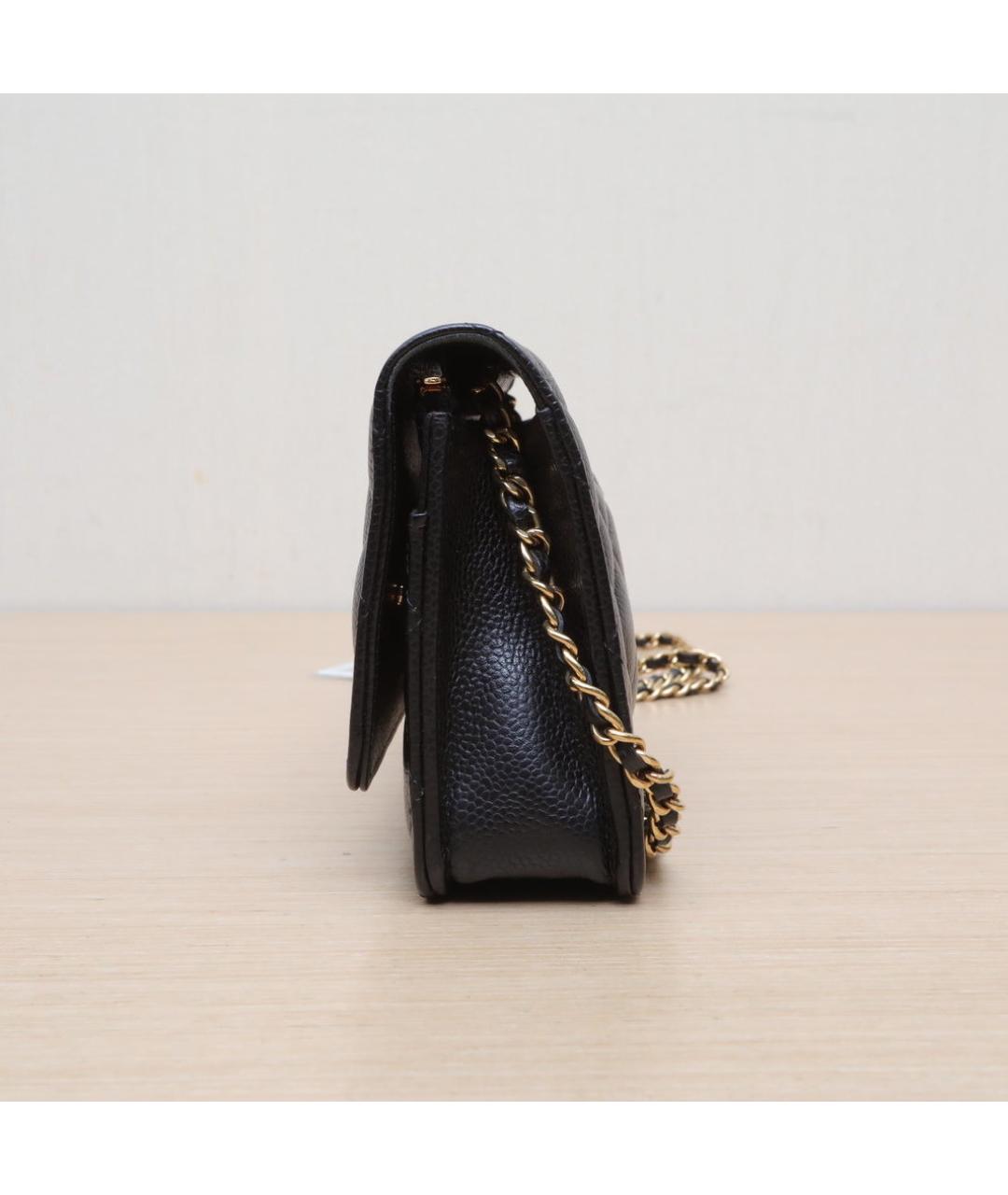 CHANEL Черная кожаная сумка через плечо, фото 5
