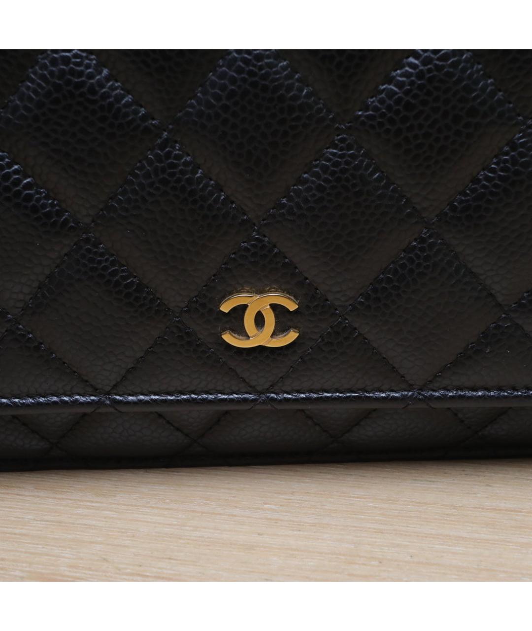 CHANEL Черная кожаная сумка через плечо, фото 8