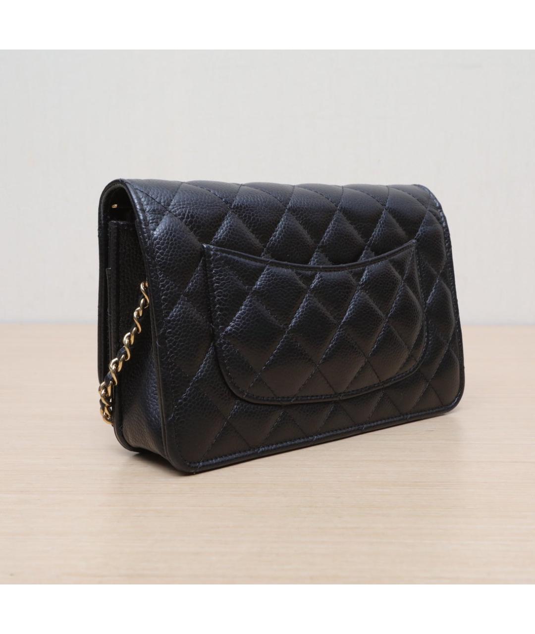 CHANEL Черная кожаная сумка через плечо, фото 6