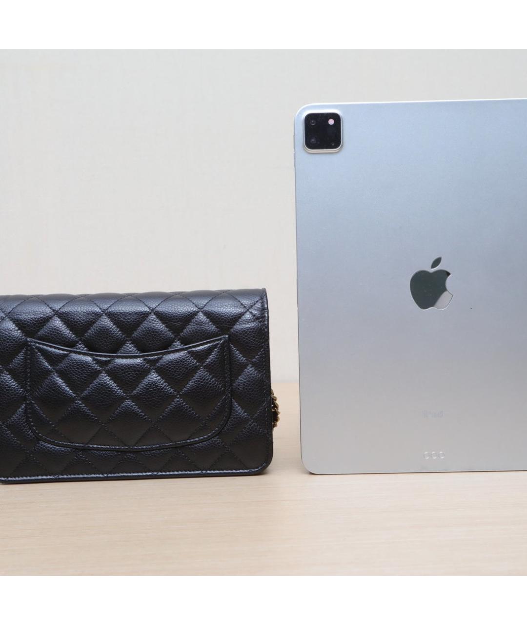 CHANEL Черная кожаная сумка через плечо, фото 7