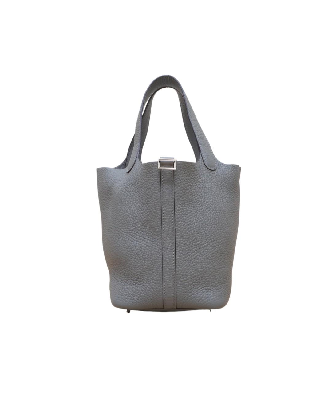 HERMES Серая кожаная сумка через плечо, фото 1