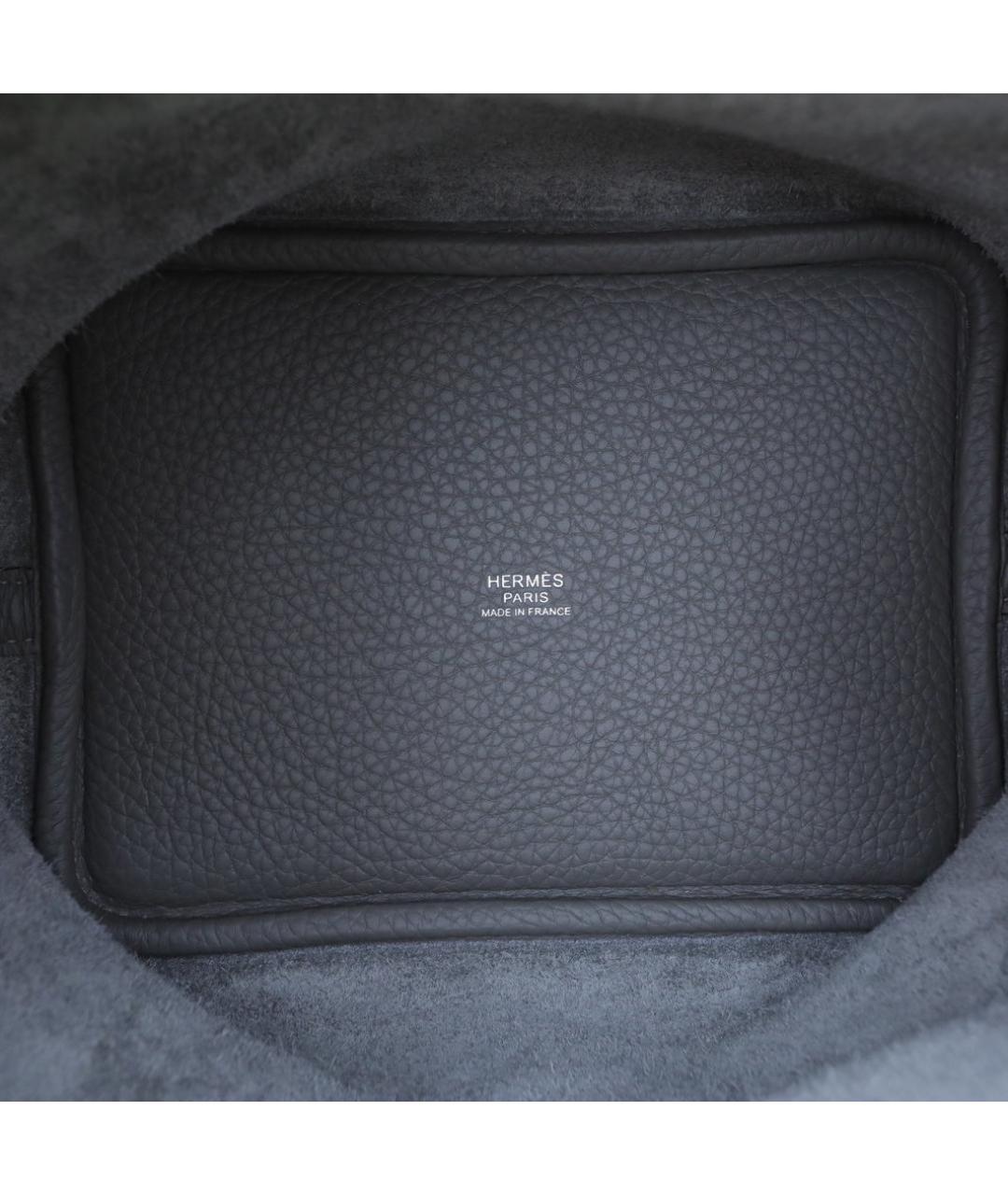 HERMES Серая кожаная сумка через плечо, фото 9