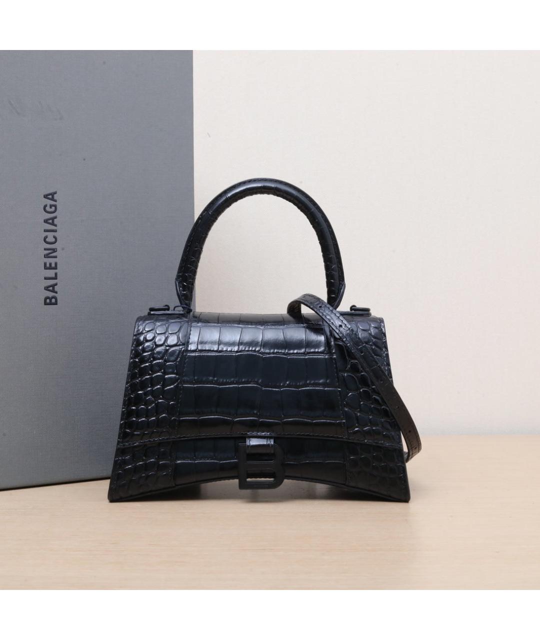 BALENCIAGA Черная кожаная сумка через плечо, фото 2