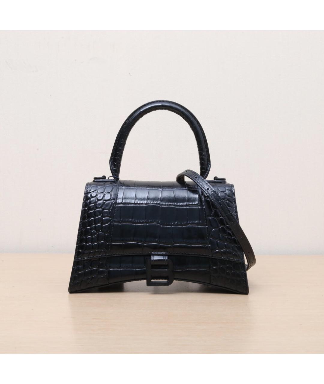 BALENCIAGA Черная кожаная сумка через плечо, фото 3