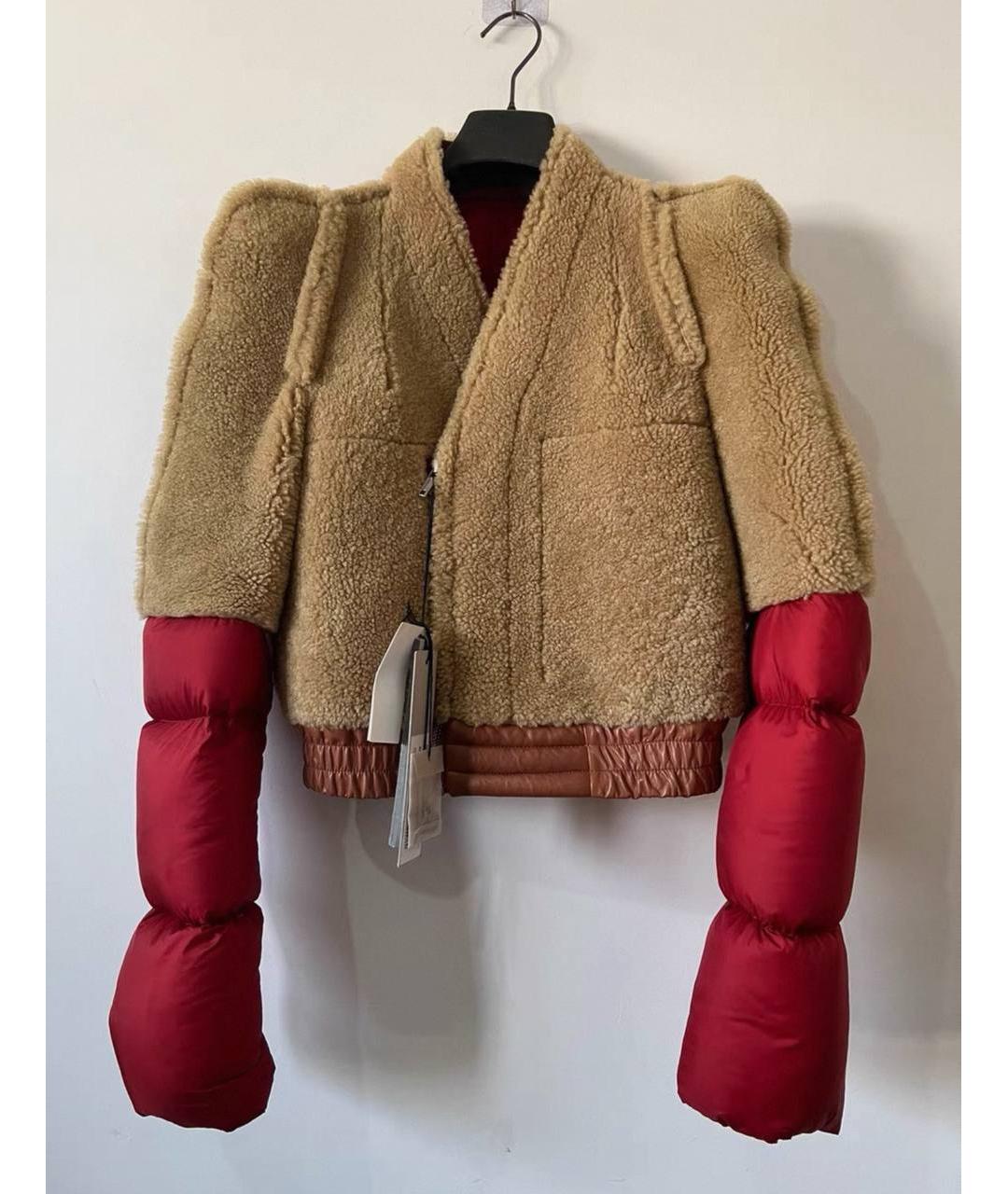 RICK OWENS Красный меховой пуховик, фото 4