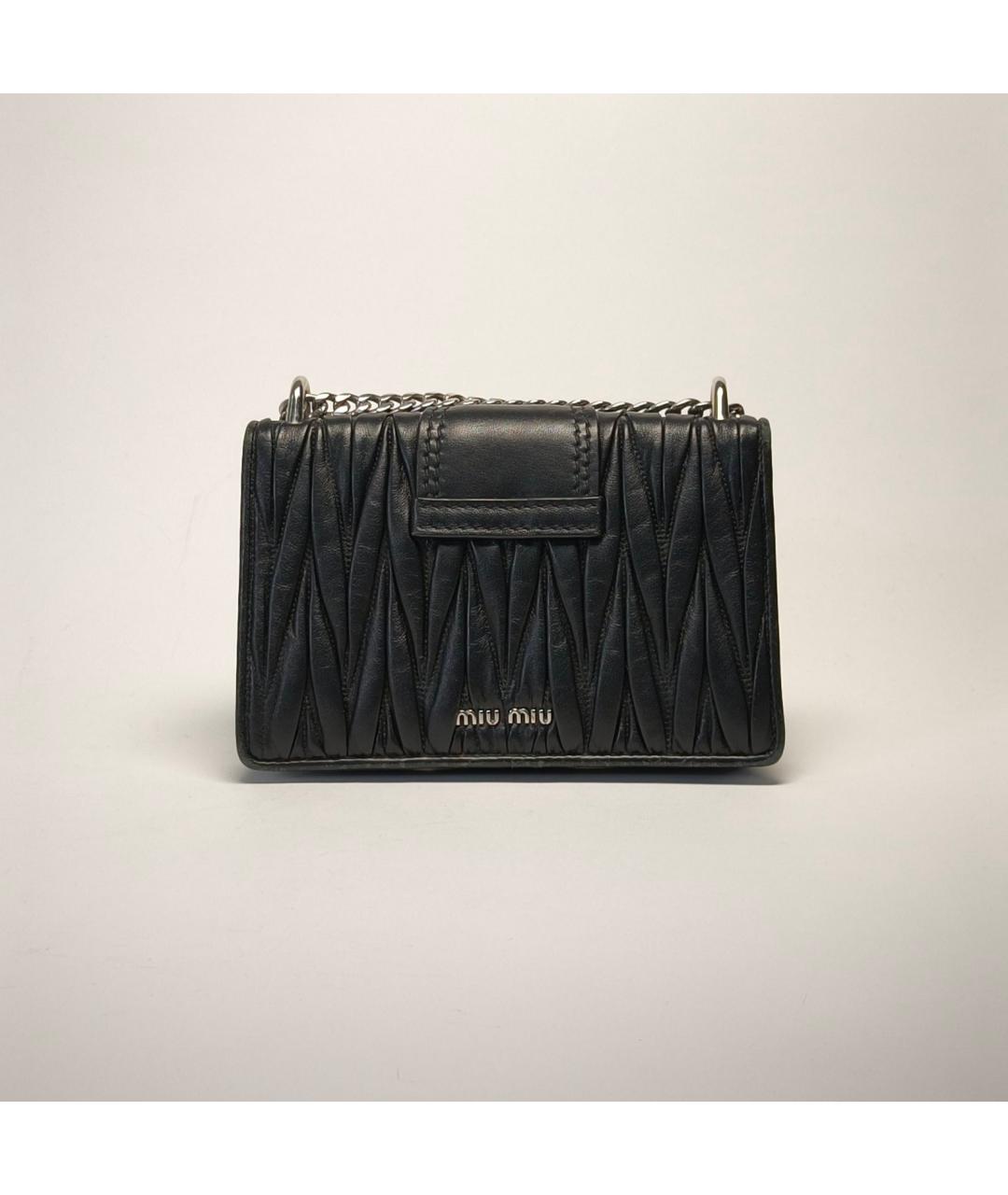 MIU MIU Черная кожаная сумка через плечо, фото 3