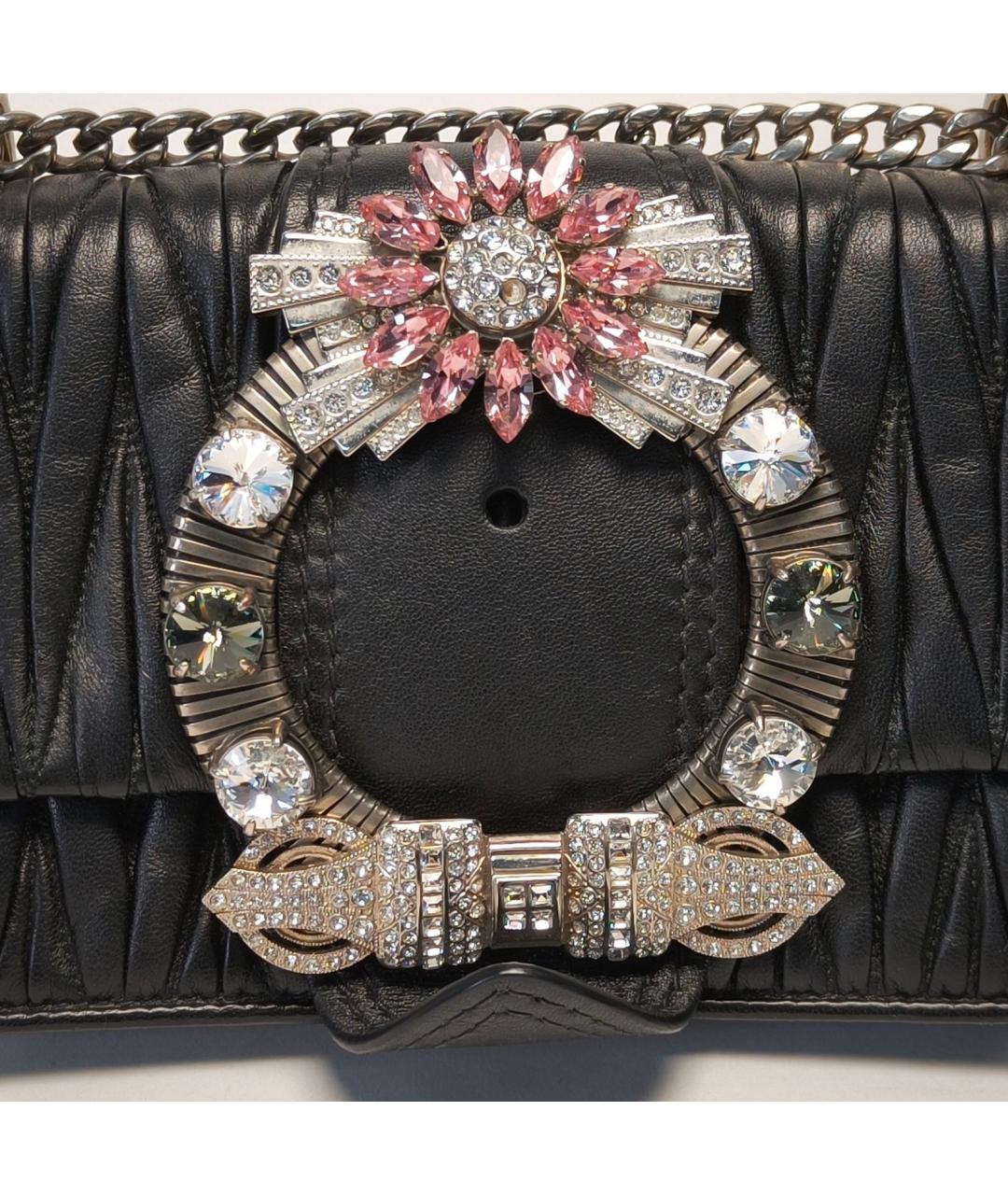 MIU MIU Черная кожаная сумка через плечо, фото 7