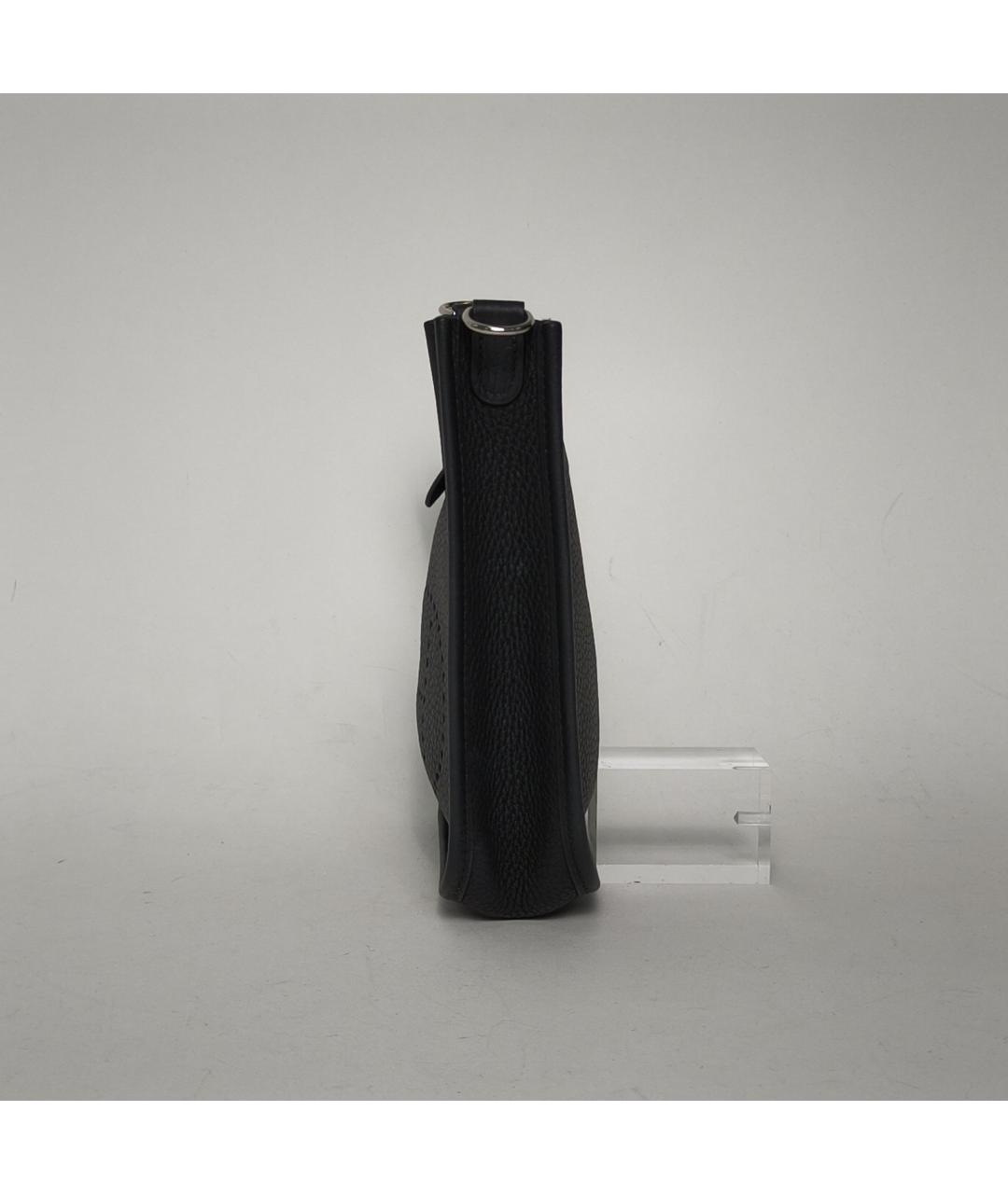 HERMES Черная кожаная сумка через плечо, фото 3