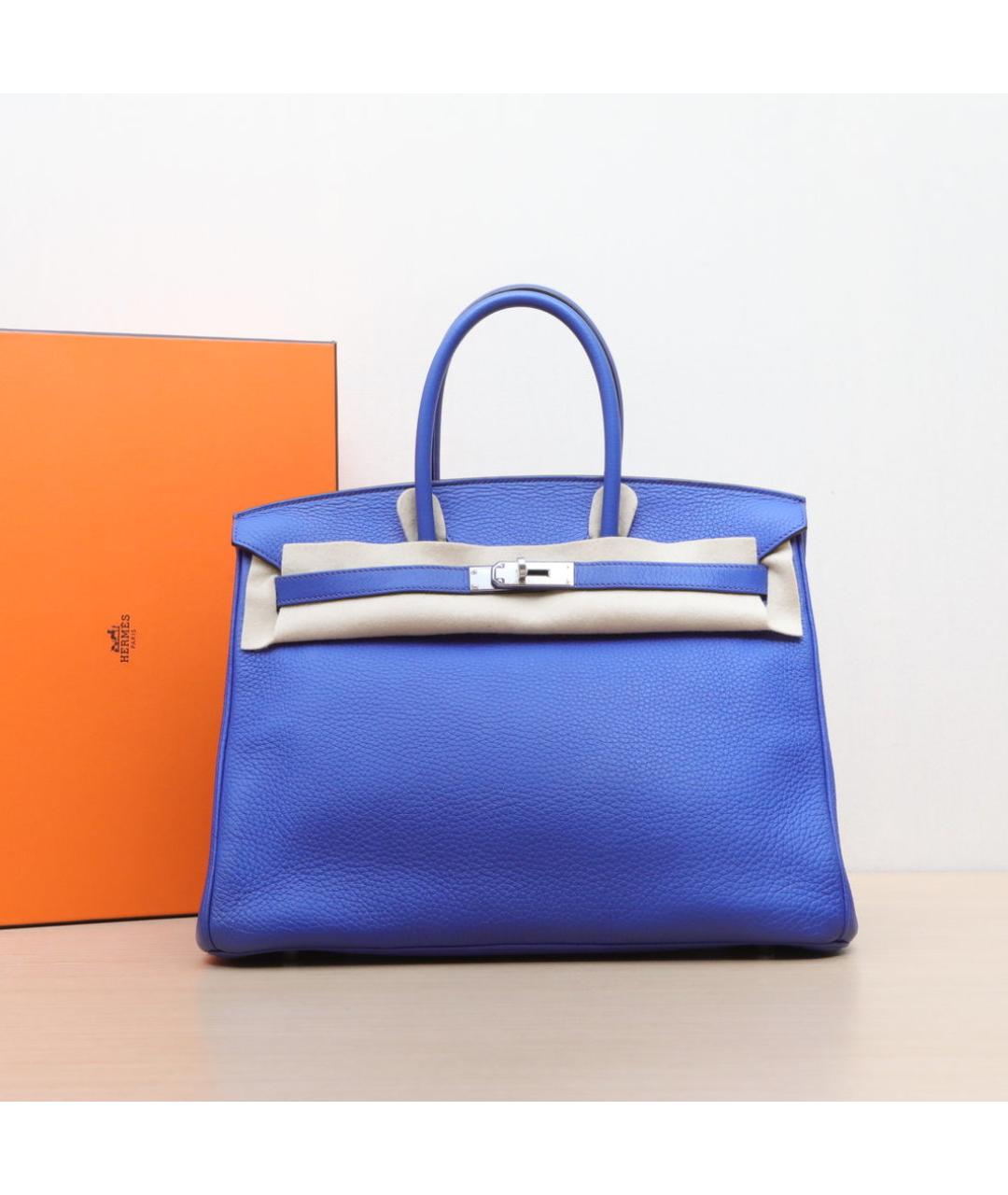 HERMES Синяя кожаная сумка через плечо, фото 2