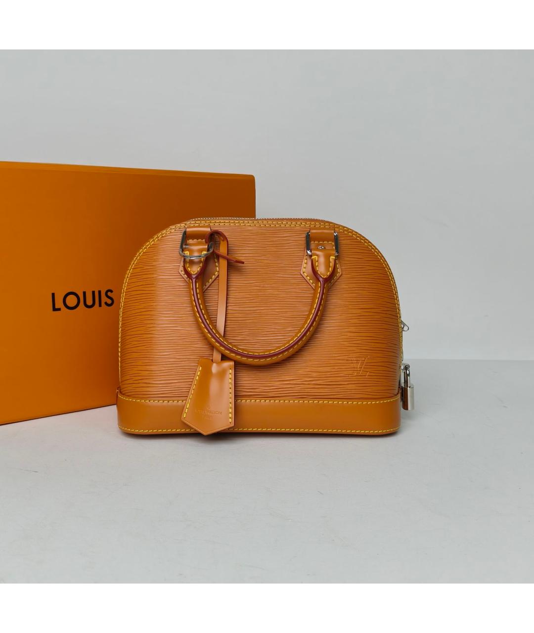 LOUIS VUITTON Коричневая кожаная сумка через плечо, фото 9