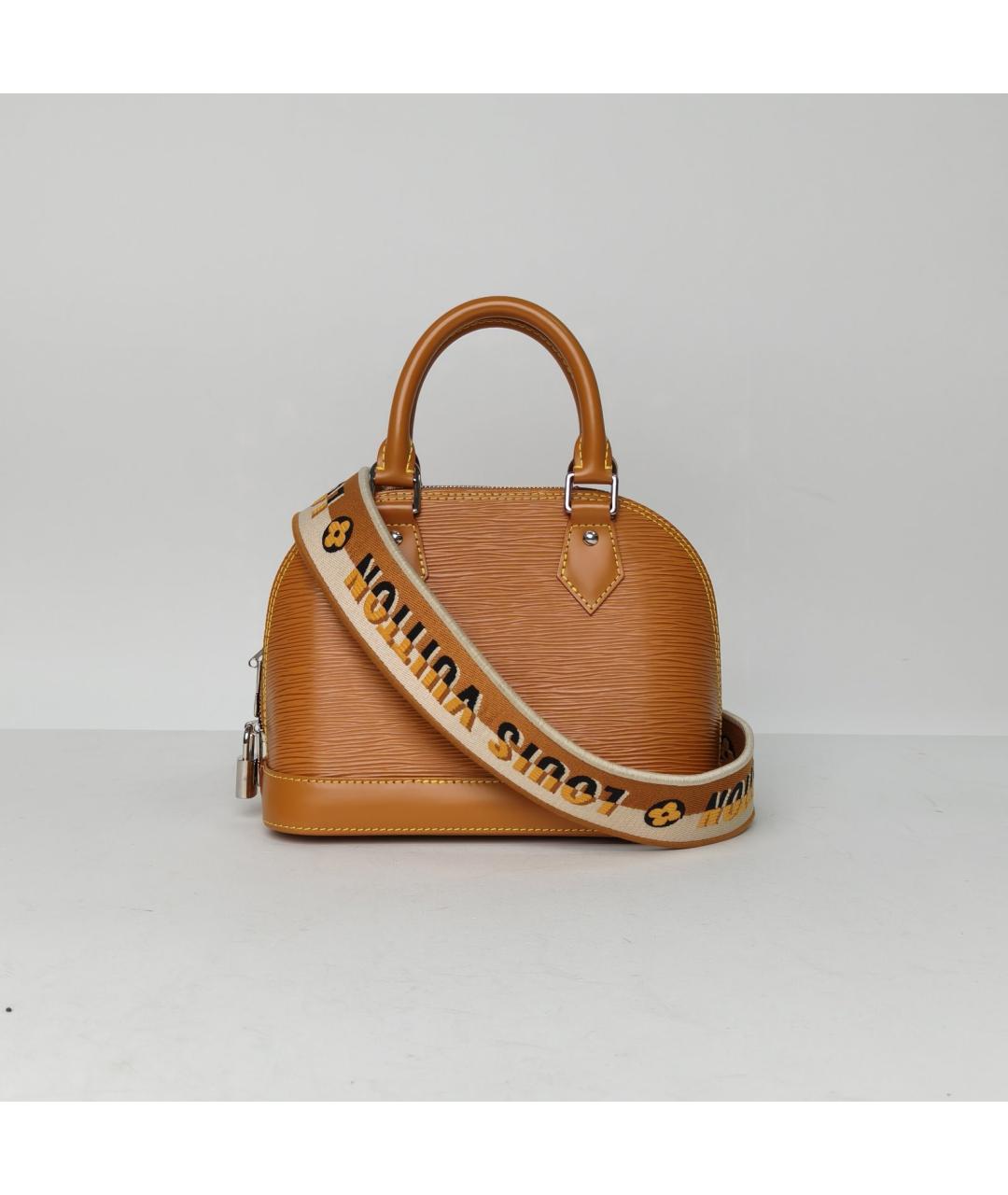 LOUIS VUITTON Коричневая кожаная сумка через плечо, фото 7