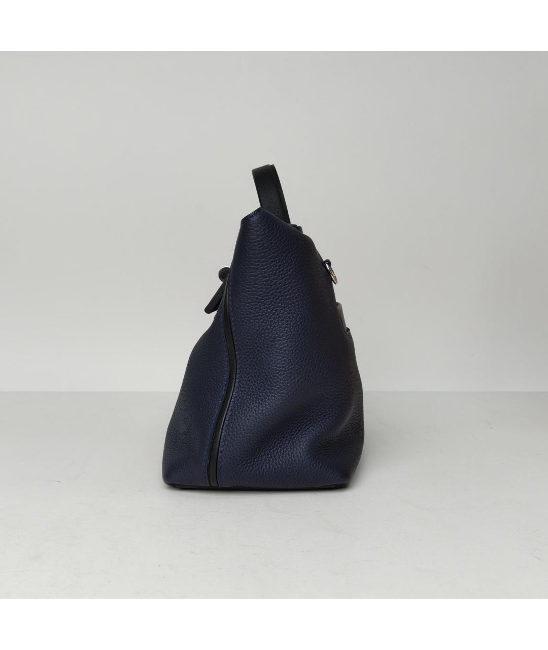 HERMES Темно-синяя кожаная сумка через плечо, фото 3