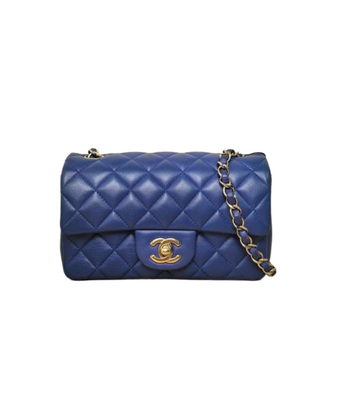 CHANEL Темно-синяя кожаная сумка через плечо, фото 1