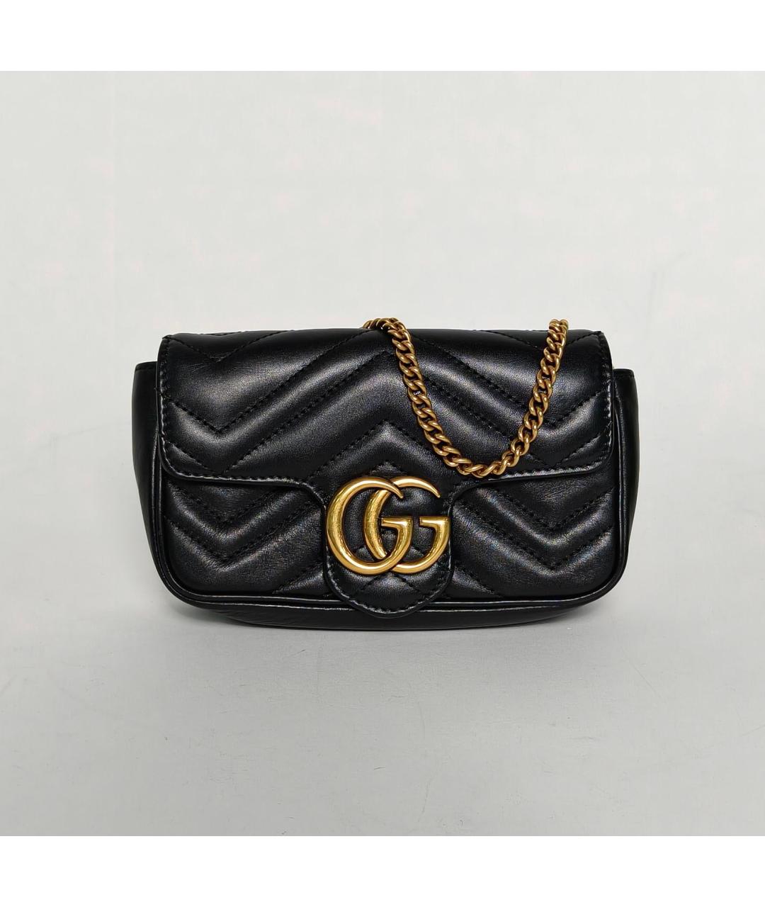 GUCCI Черная кожаная сумка через плечо, фото 9