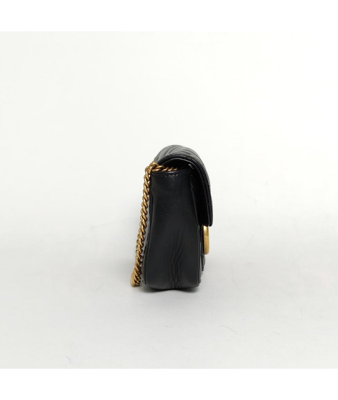 GUCCI Черная кожаная сумка через плечо, фото 5